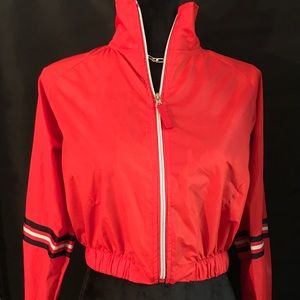 Cherry Red Half Zip Windbreaker Sz Small Like New*